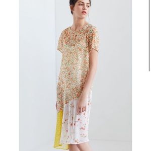 Urban Outfitters Chiffon Floral Mix Midi Dress